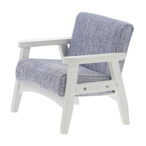 CIYODO Puppenstubensofa Puppenhaus Sessel Miniatur-szenen-Couch-Modell Praktisches Mini-Sofa Gefälschte Sofadekoration Puppensofa- Puppenmöbel Kleines Sofadekor Stoff Blue von CIYODO