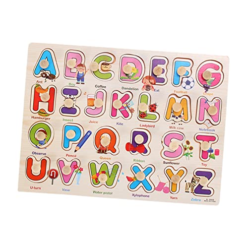 CIYODO Puzzlebrett Aus Holz Spielzeug Puzzlebrett Für Babys Alphabet-Puzzle-Brett Anzahl Brett Greifen Kind Hölzern von CIYODO