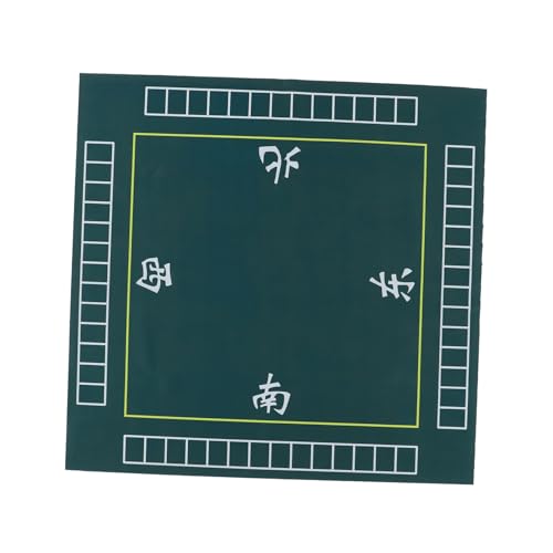 CIYODO Quadratische Mahjong tischmatte rutschfest Geräuschdämpfend mit Gummiboden für Paigow Domino Brettspiele Spieltischabdeckung in Grün von CIYODO