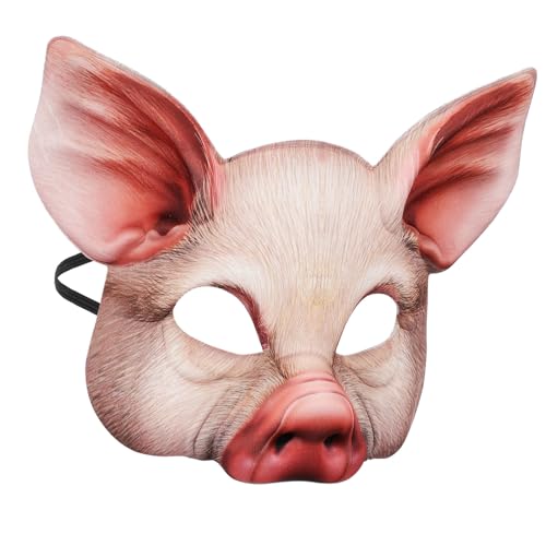 CIYODO Realistische Horror Schwein Maske Halbgesichts Tiermaske für Halloween Karneval Party Cosplay Foto Requisit Bequeme Atmungsaktive Verkleidung für Erwachsene von CIYODO