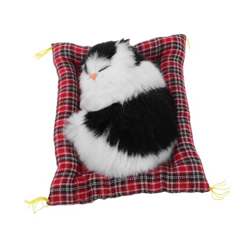 CIYODO Realistische Katzenfigur mit Interaktivem Miauen Kreatives Stoffkissen Detailgetreues Plüschtier für Wohn Arbeitszimmer Dekorative Tierstatue Vielseitiges für Katzenliebhaber von CIYODO