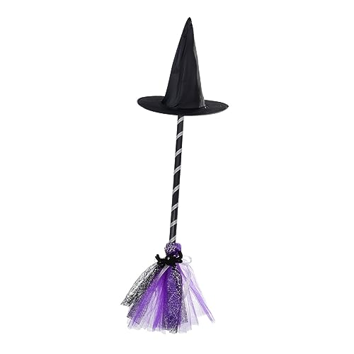 CIYODO Halloween-Kappen Hut Und Besen-Set Cosplay-Requisiten Für Partys Einzigartiges Besen-zubehör von CIYODO