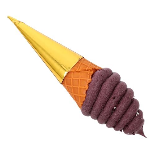 CIYODO Realistisches Eistüten Modell aus PVC Künstliche Schokoladen Eisdekoration Fotorealistisches Fake Ice Cone Prop für Ladendekor Vielseitig als Foto Requisite und Wohnaccessoire von CIYODO