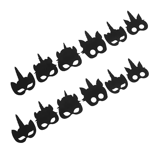 CIYODO Masken-set 12-teilig Kratzmaske Für Jungen Und Mädchen Dekorative Halloween-bastelmasken Multifunktionale Partymasken Sichere Robuste Kratzpapiermasken von CIYODO