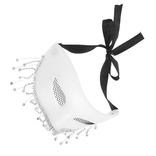 CIYODO Retro Maske mit Strassfransen für Karneval Halloween und Kostümpartys Bequeme Anpassbare Halbmaske für Kreative Gestaltung und Vielseitige Anwendungen von CIYODO