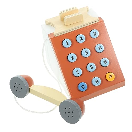CIYODO Holztelefon Spielzeug Für Kinder Mini Telefon Aus Holz Rollenspiel Spielzeug Holz Simulations Telefon Kleines Retro von CIYODO