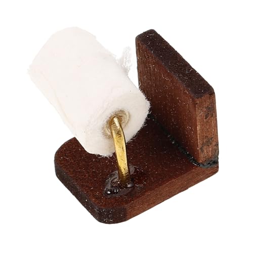 CIYODO Rollen Mini-Rollpapier klein Mini-Toilettenpapier Taschentuch Puppenhaus Miniaturmodell Miniaturornament Puppenhaus-Layout Miniatur-Zubehör hölzern Coffee von CIYODO