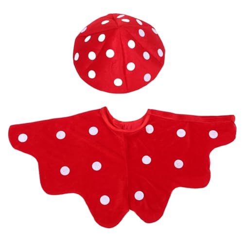 CIYODO Rote Pilzmütze Plüschhut mit Punkten Niedliches Cosplay Zubehör für Halloween Weihnachten und Feierlichkeiten Geeignet für Erwachsene und Vielseitig Einsetzbar von CIYODO
