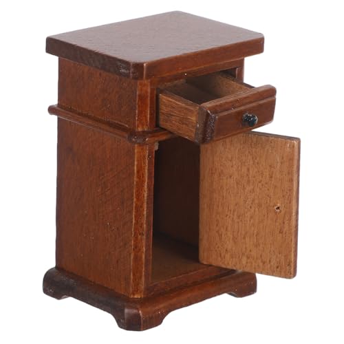 CIYODO Schlafzimmer Nachttisch Puppenhaus Möbel Tisch Puppenhaus Möbel Schlafzimmer Kleiner Nachttisch Miniatur Schlafzimmermöbel Dekor Sideboard Holz von CIYODO