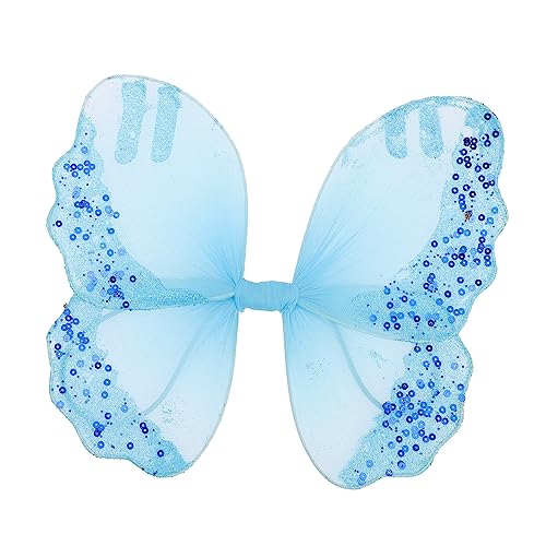 CIYODO Schmetterlingsflügel Kostüm Blau Handgemacht Foto Requisite für Bühne Party Verkleidung Engelsflügel Mädchen Accessoire von CIYODO