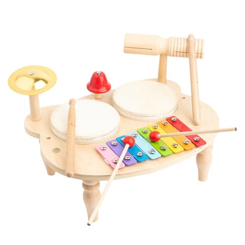 CIYODO Set Kindertrommelspielzeug Für Kleinkinder Kindermusikinstrumente Musikinstrumente Schlaginstrumente Musikspielzeug Jazztrommel Jazz Schlagzeug Für Khaki Metall von CIYODO