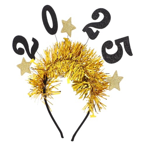 CIYODO Silvester Stirnband mit Sternen Dekor Leichtes Neujahrs Haarreif für Party Komfortabel und Festlich für Silvester Deko und Feiertagsfeiern von CIYODO