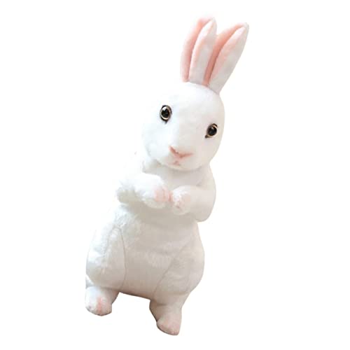 CIYODO Simulation Kaninchenpuppe Babys Plüschspielzeug Hasenpuppe ausgestopft Accessoire realistischer Stoffhase tragbares Kinderspielzeug schöner Kuschelhase Weiß von CIYODO