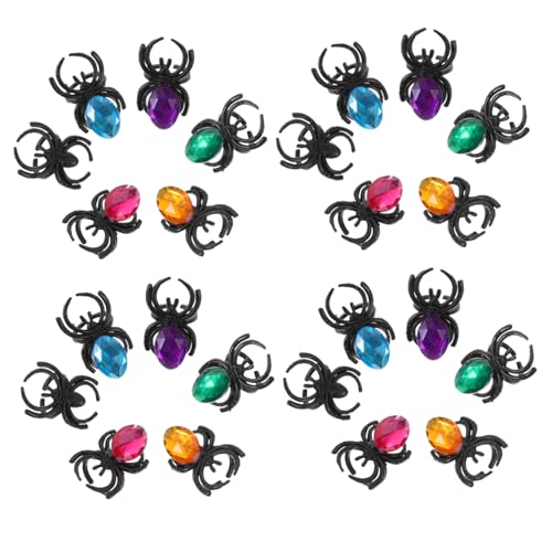 CIYODO Spinnenring Halloween Deko Aus Kunststoff Mit Farbigen Kristallen Als Spinnendekoration von CIYODO