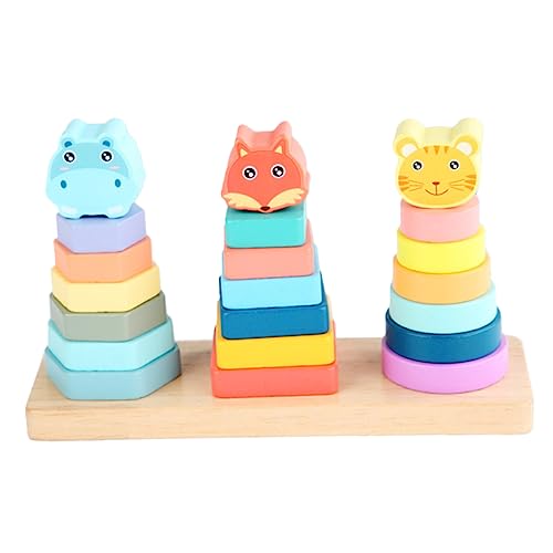 CIYODO Stapelturm Montessori Motorikspielzeug mit Bunten Formen für Frühe Bildung und Sensorische Entwicklung Geeignet für Junge Mädchen und Kleinkinder von CIYODO