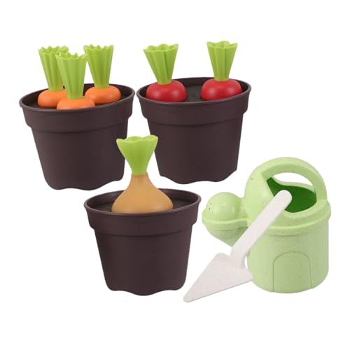 CIYODO Strandspielzeug Set aus Weizenstroh Umweltfreundliche Gartenspielzeuge mit Schaufel Gießkanne und Karotten-pflanzset Robust Ungiftig für Jungen und Mädchen im Sand und Garten von CIYODO