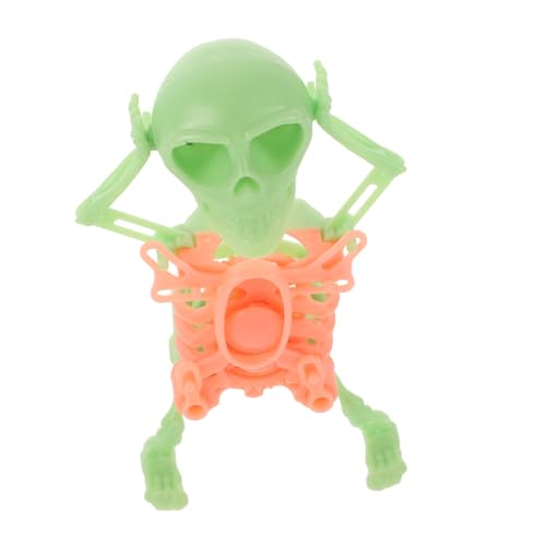 CIYODO Tanzende Skelettmannspielzeug Tanzschädel Halloween -miniaturen Mini-Skelette Skelett Tanzende Figur Halloween-wackelkopf Wackelkopffiguren Geisterverzierung Grün Plastik von CIYODO