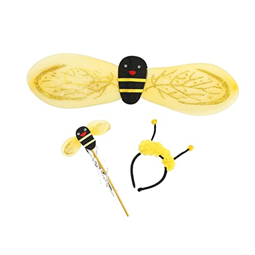 CIYODO Teiliges Bienenflügel Set für Feenstab und Haarreif Kostüm Accessoire für Bühnenauftritte Geburtstagsfeiern und Verkleidung Leicht Dekorativ für Feen und Bienenkostüme von CIYODO
