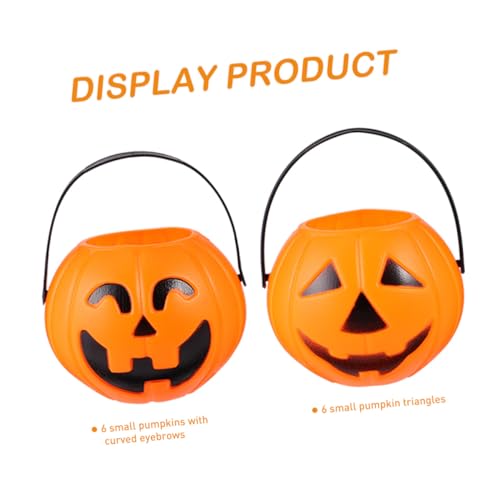 CIYODO Teiliges Halloween Dekorationsset mit Orangefarbenen Kürbis Laternen Gruselige Atmosphäre Deko Vielseitige Halloween Requisiten für Party und Fest Stimmungsvolle Kürbis Eimer Deko von CIYODO