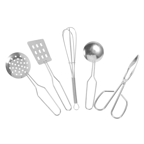 CIYODO Teiliges Kinderküchen Set Mini Kochgeschirr für Kleinkinder mit Pfannenwender Schöpfkelle Schneebesen Schaumlöffel und Zange Realistische Küchenutensilien für Rollenspiele und von CIYODO
