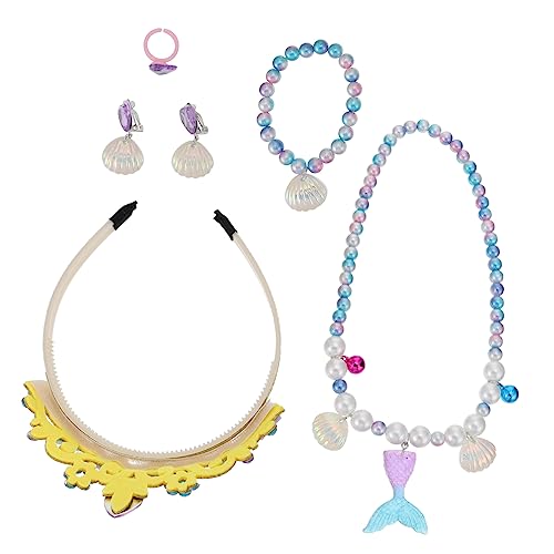 CIYODO Teiliges Meerjungfrau Schmuckset Für Armband Halskette Und Ring Perlen Schmuck Für Meerjungfrau Cosplay Und Kindergeburtstag Deko Für Partys Und Themenfeiern von CIYODO