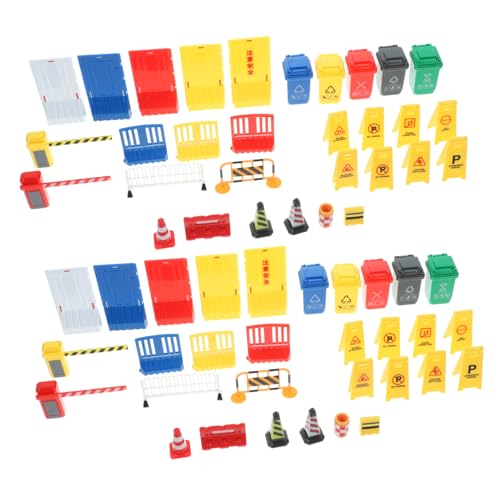 CIYODO Teiliges Miniatur Verkehrszeichen Spielset Lernspielzeug Verkehrsabsperrung Straßenblock mit Leuchtenden Farben zur Verkehrssicherheitserziehung Kreativität für Jungen und Mädchen von CIYODO