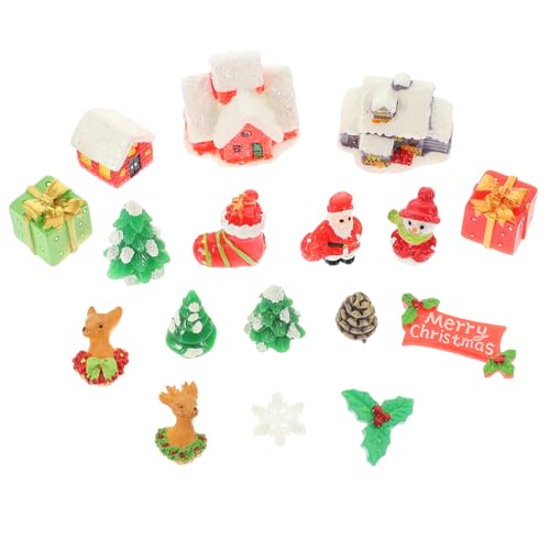 CIYODO Teiliges Miniatur Weihnachtsbaum Deko mit Santa Claus Schneemann Rentier Kutsche Kreative Mikro Landschaft Figuren für DIY Puppenhaus Zubehör und Festliche Weihnachtsdeko von CIYODO