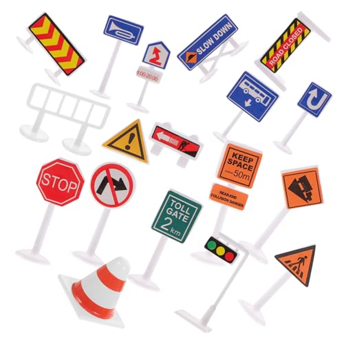 CIYODO Teiliges Verkehrszeichen Modellspielzeug für Pädagogische Miniatur Straßen und Verkehrsschilder aus Robustem Fördert Verkehrssicherheit und Fantasievolles Lernen bei Kleinkindern von CIYODO