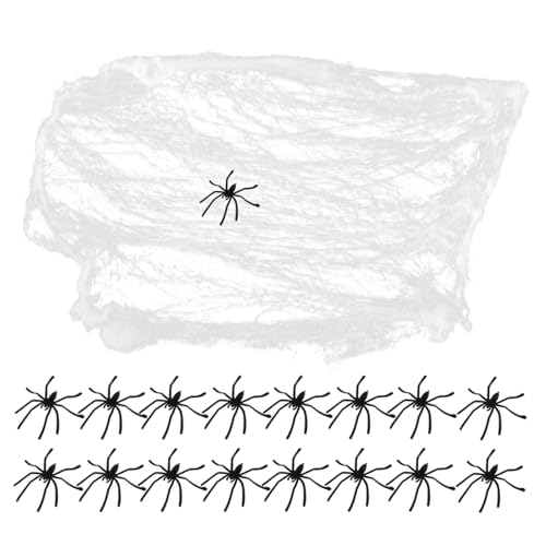 CIYODO The-Dark Spinnennetz Deko mit Schwarzen Kunststoffspinnen Dehnbares Spinnennetz für Halloween Party Gruselige Ecke Spinnweben Dekoration Innen Außen CIYODO The-Dark Spinnennetz Deko mit Schwarzen Kunststoffspinnen Dehnbares Spinnennetz für Halloween Party Gruselige Ecke Spinnweben Dekoration Innen Außen von CIYODO