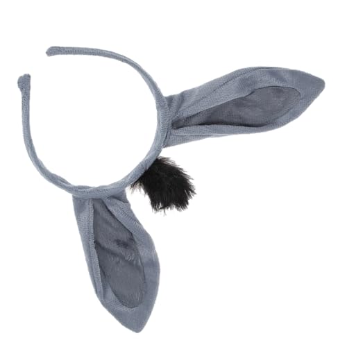 CIYODO Tierhaarband mit Lustigen Grauen Eselohr Design Verstellbares Damen Haaraccessoire für Karneval Party Kostüm und Alltag Bequemes Stirnband für Mädchen und Frauen von CIYODO