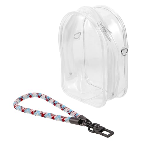 CIYODO Transparente PVC Spielzeugaufbewahrungstasche mit Reißverschluss Organizer für Puppen Schlüssel und Handys mit Farbigem Gewebtem Trageband Praktischer Toy Holder für Unterwegs von CIYODO