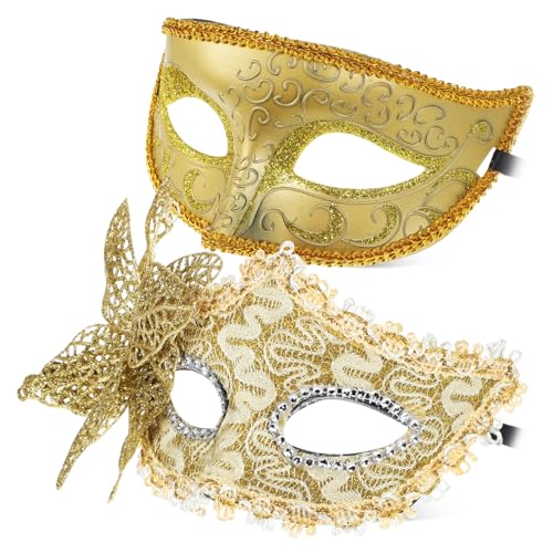 CIYODO 2stücke Karnevalsmasken Für Goldene Blumen Und Gelbe Schmetterlingsmaske Für Hochzeiten Halloween Und Partys Leichte Und Bequeme Halbmaske CIYODO 2stücke Karnevalsmasken Für Goldene Blumen Und Gelbe Schmetterlingsmaske Für Hochzeiten Halloween Und Partys Leichte Und Bequeme Halbmaske von CIYODO
