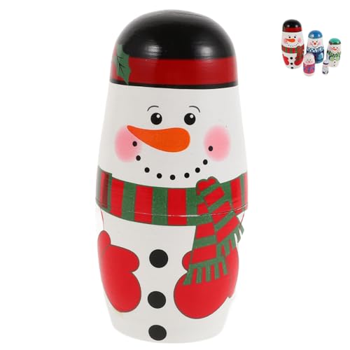 CIYODO Weihnachtlicher Schneemann Lagige Handgefertigte Holzpuppen Geschenkidee für Kreative und Dekorationsoption für Weihnachten und Geburtstage von CIYODO
