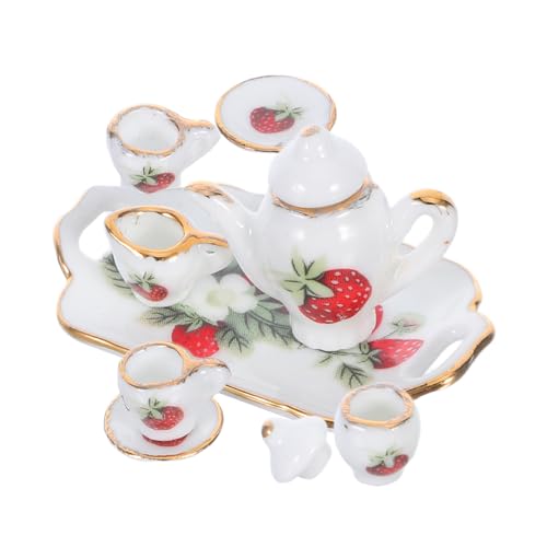 CIYODO Winzige Tassen Keramik Minitasse Miniatur Teekanne Winzige Porzellan Teetassen Miniatur Porzellan Teetassen Mini Puppenhaus Accessoire Mini Kaffeetasse von CIYODO