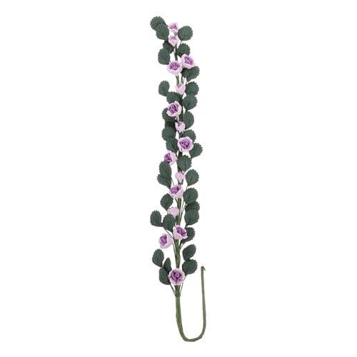 CIYODO Zubehör für Puppenhäuser hängende Blumengirlande Fälschung klein winzig künstliche blüten Artificial Flower Miniatures Miniatur-Rosenrebe Mini-Blumenranken- Harz Violett von CIYODO