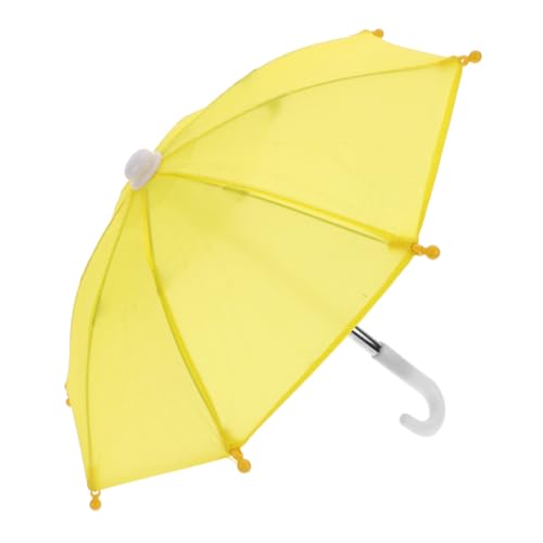 CIYODO Zubehör für Puppenschirme klein Miniaturschirm Mini-Puppenschirm mini Regenschirm Puppenhaus Zubehör Regenschirm- winzige Regenschirme als Requisiten Plastik Yellow von CIYODO