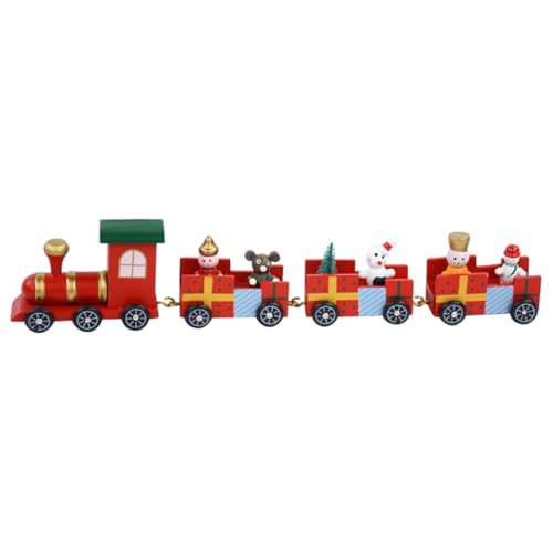 CIYODO weihnachtszugverzierung holzeisenbahn Spielzeug für Weihnachten Weihnachtsdekoration Holzspielzeugzug für Weihnachten Weihnachtsthema Dekoration Spielzeuge Christbaumschmuck Mini von CIYODO