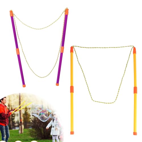 2 Seifenblasen, Riesenseifenblasen Set Mit Zwei Stäben, Seifenblasen Groß Erstellen, Perfekt Für Sommerpartys, Seifenblasen Stab Mit Abnehmbaren Teilen, Gelb, Lila 2 Seifenblasen, Riesenseifenblasen Set Mit Zwei Stäben, Seifenblasen Groß Erstellen, Perfekt Für Sommerpartys, Seifenblasen Stab Mit Abnehmbaren Teilen, Gelb, Lila von CJAPGJW