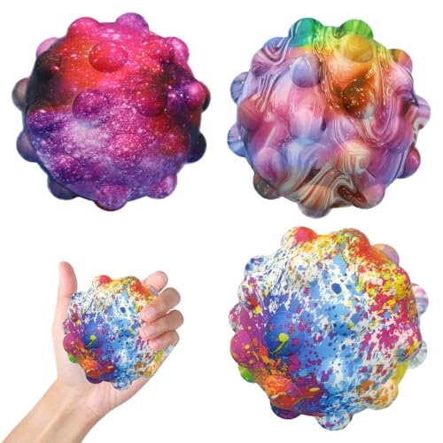3 Stück Stressball Kinder, 7cm Antistressball für Kinder Erwachsene, Fidget Toy Anti Stress Bälle, Regenbogenfarben Bubble Ball Ideal Zur Entspannung Und Sensorischen Stimulation 3 Stück Stressball Kinder, 7cm Antistressball für Kinder Erwachsene, Fidget Toy Anti Stress Bälle, Regenbogenfarben Bubble Ball Ideal Zur Entspannung Und Sensorischen Stimulation von CJAPGJW