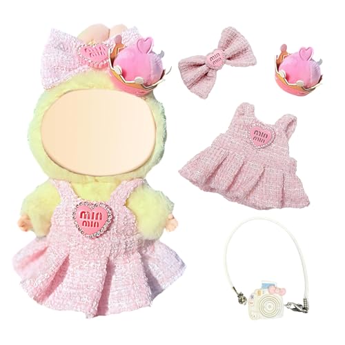 3-Teiliges EIN Puppenbekleidung Set Für Kinder, Charmantes Overalls Kleid, Inspiriertes Design, Geburtstag, Weihnachten Und Thanksgiving (Rosa) von CJAPGJW