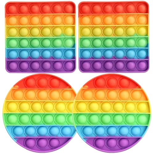 4 Stück Bubble Spielzeug, Fidget Toy Set Mit 2 Runden Und 2 Quadratischen Squeeze Toy, Antistress Spielzeug Für Kinder Und Erwachsene, Ideal Für Flugreisen Und Kindergeburtstage 4 Stück Bubble Spielzeug, Fidget Toy Set Mit 2 Runden Und 2 Quadratischen Squeeze Toy, Antistress Spielzeug Für Kinder Und Erwachsene, Ideal Für Flugreisen Und Kindergeburtstage von CJAPGJW