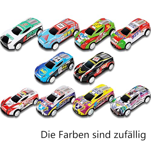 Aufziehauto, 10 Stück Mini Rennauto Set aus Metall, 6.8 cm Länge Darda Auto, Zufällige Auswahl für Mädchen und Jungen, Spielzeugautos für Indoor- und Outdoor-Spaß, Kreativität des Kindes Anregen von CJAPGJW