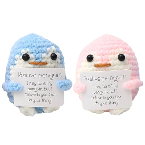 CJAPGJW 2 Stück Pocket Hug, 6.5x5 cm Positive Penguin Geschenk, Mini Strickpinguine in Pink und Blau, Pocket Hug Deutsch, Positiver Pinguin Kinder CJAPGJW 2 Stück Pocket Hug, 6.5x5 cm Positive Penguin Geschenk, Mini Strickpinguine in Pink und Blau, Pocket Hug Deutsch, Positiver Pinguin Kinder von CJAPGJW