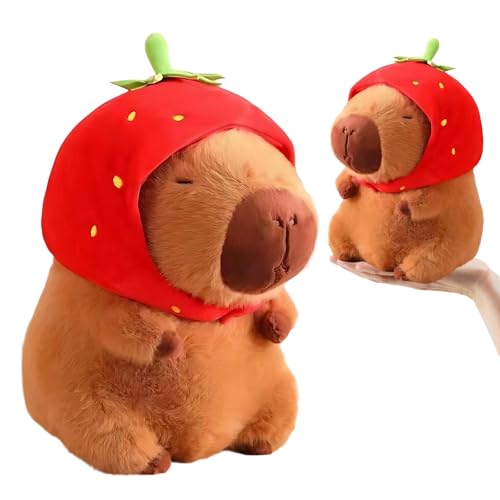 CJAPGJW Capybara Kuscheltier, Super Weiches Plüschtier Mit Erdbeer-Kopfbedeckung, 23 cm Flauschiges Spielzeug Für Kinder Und Erwachsene, Geburtstag Und Weihnachten CJAPGJW Capybara Kuscheltier, Super Weiches Plüschtier Mit Erdbeer-Kopfbedeckung, 23 cm Flauschiges Spielzeug Für Kinder Und Erwachsene, Geburtstag Und Weihnachten von CJAPGJW
