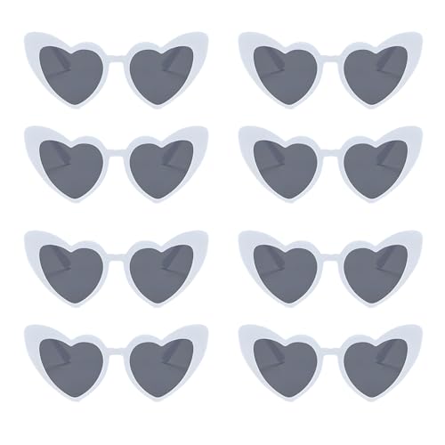 CJAPGJW Sonnenbrille Hochzeit, 8 Stück Herz Sonnenbrille Weiß, Vintage Party Sonnenbrillen Set, Bachelorette Party Accessories, Herzform Brille für Hochzeit, Karneval, Halloween, Musikfestivals CJAPGJW Sonnenbrille Hochzeit, 8 Stück Herz Sonnenbrille Weiß, Vintage Party Sonnenbrillen Set, Bachelorette Party Accessories, Herzform Brille für Hochzeit, Karneval, Halloween, Musikfestivals von CJAPGJW