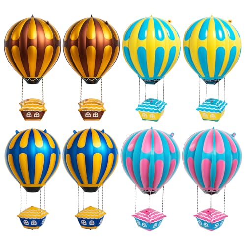 Heißluftballon Deko, 8 Stück Alufolienballons, Helium Ballons für Geburtstagsfeiern, Hochzeiten und Baby-Shower, Bunte Partydekoration für Kinder und Klassenräume Heißluftballon Deko, 8 Stück Alufolienballons, Helium Ballons für Geburtstagsfeiern, Hochzeiten und Baby-Shower, Bunte Partydekoration für Kinder und Klassenräume von CJAPGJW