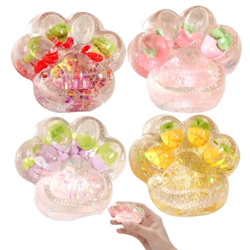 Pfoten Squishy, 4 Katzenpfoten Squishy Spielzeug, Weiches Stressball Für Kinder Und Erwachsene, Feiertagen, Geburtstagen Und Abschlussfeiern von CJAPGJW
