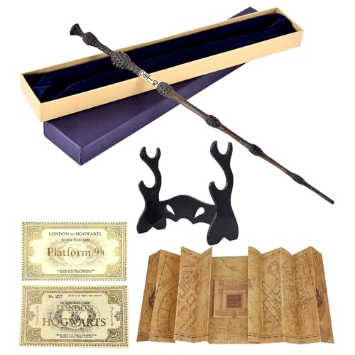 CJBIN Elderstab H-arry P-Otter, 37CM Dumbledore Zauberstab aus Harz und Stahlkern, Zauberstab Dumbledore in Geschenkbox mit Karte, Stationsticket, Landkarte, und Halter CJBIN Elderstab H-arry P-Otter, 37CM Dumbledore Zauberstab aus Harz und Stahlkern, Zauberstab Dumbledore in Geschenkbox mit Karte, Stationsticket, Landkarte, und Halter von CJBIN