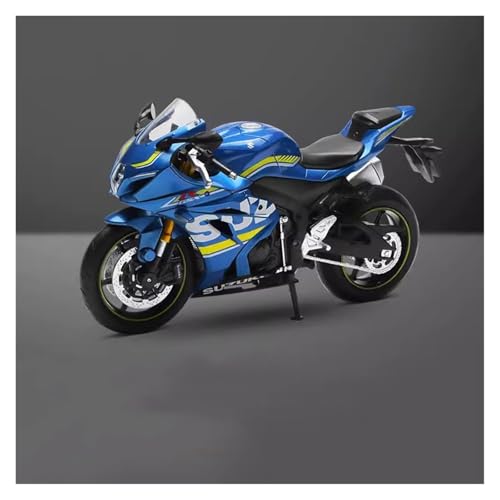 CJJXKBEP Fertiges Modellauto 1:12 for Suzuki GSX-R1000 Motorradmodelle Autodruckgusslegierung Stoßdämpfung Schiebemotoren Simuliertes Minifahrzeug Miniatur Auto Modell im Massstab(Blue) von CJJXKBEP
