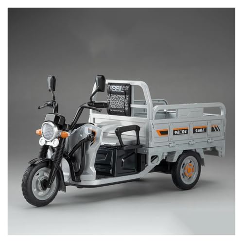 CJJXKBEP Fertiges Modellauto Alloy Diecast-ing 1:12 Elektro-Dreirad-Modellauto, Zurückziehbares Miniatur-Simulationsfahrzeug, Exquisite Miniatur Auto Modell im Massstab(Silver) von CJJXKBEP